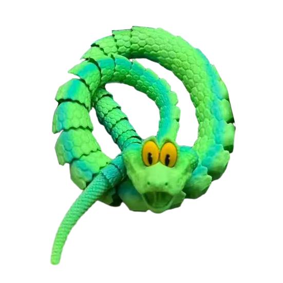 

3D-печатная фигурка змеи с подвижными суставами, фигурка змеи, шарнирная модель животного, игрушка для домашнего офиса, книжной полки, украшения рабочего стола, орнамент 30cm зелёный
