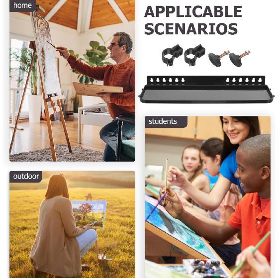 Detachable Easel Tray Attachment Replacement Plastic Paints Tray for Easel Versatile Easel Tray Shelf for Artists Easy to Install and Remove for