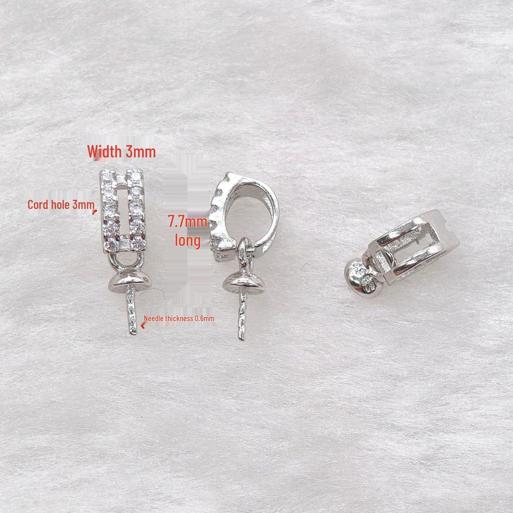 S925 Sterling Silver Pin Buckle Jade Pendant Clasp for DIY Necklace