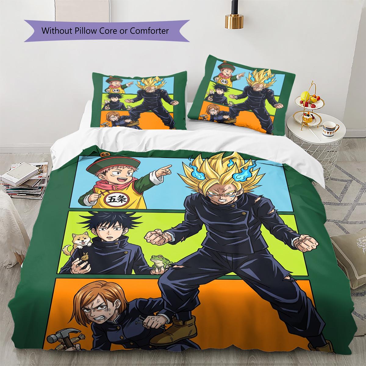 

Jujutsu Kaisen Pillowcase & Duvet Cover Set for Home Decor Birthday Gift (1 * duvet cover + 2 * pillowcase, without core) 135x200cm