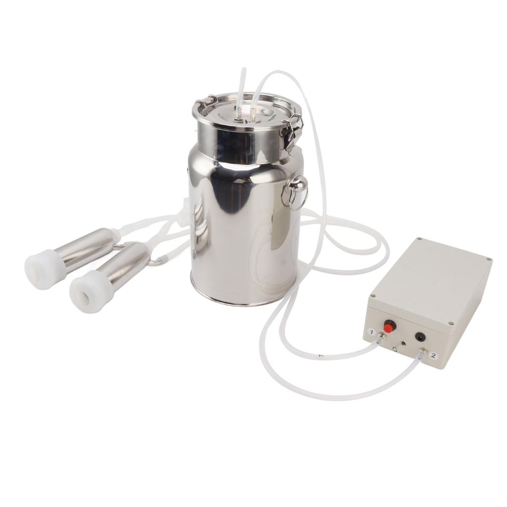 Electric Milker Cow Milking Machine Vacuum Pulsation Silicone Hose Stainless Steel Basket Auto Milker for Cattles