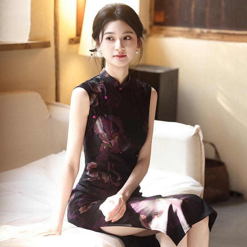 The Republic of China sleeveless national style new Chinese daily Suzhou long cheongsam improved young 1011 new women's high sense