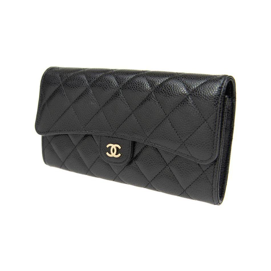 Chanel 23P Classic Quilted Long Card Holder Wallet Women Wallet Black AP0241-Y01864-C3906
