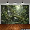 Enchanted Rainforest Mural with Waterfall and Ancient Stone Archway