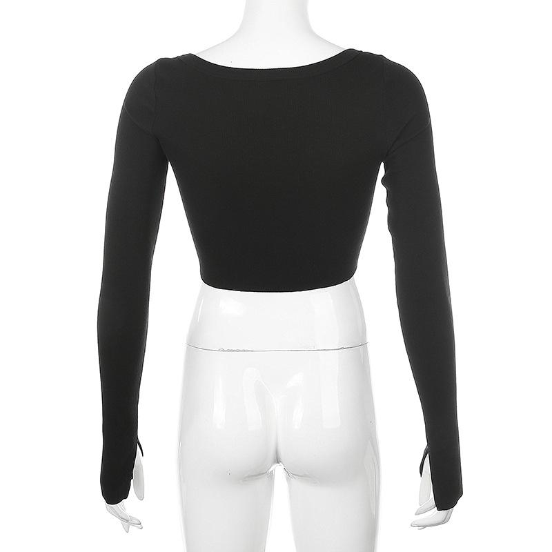 Dámský pletený svetr s dlouhým rukávem, jednobarevný, volný, pletený svetřík s výstřihem do V