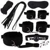8pcs Sex Toy Kits for Couple Erotic Slave Bondage Set  Soft Neck Handcuffs Adult Games Restraints Mouth Gags Nipple Clip Set