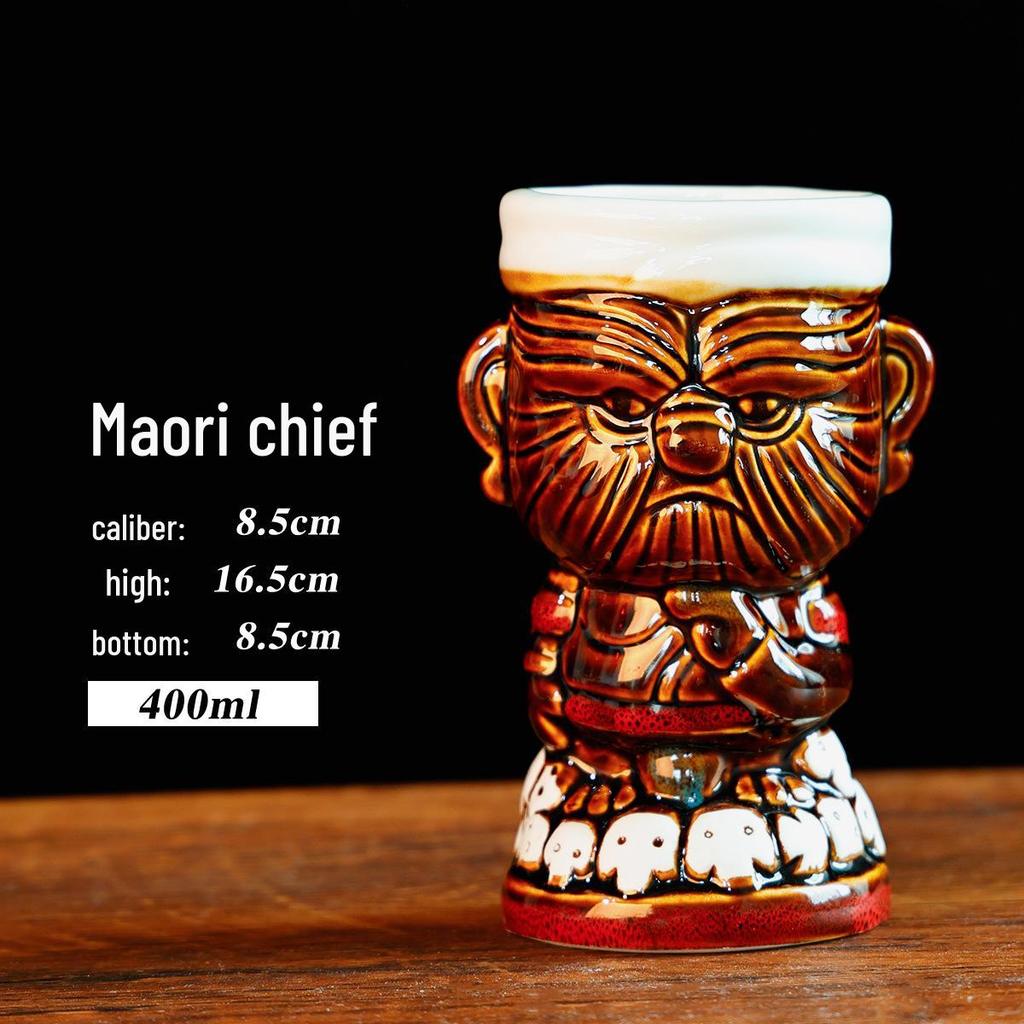 Hawaiian Tiki Zombie Skull Ceramic Cocktail Glass