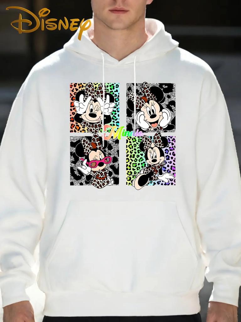 Disney Mickey/Minnie Hoodie Unisex with Front Pocket and Drawstring Hat, Comfortable Autumn/Winter Casual Wear