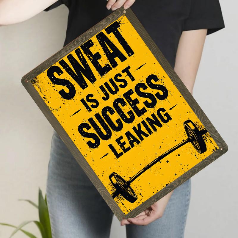 

Inspirational Gym Metal Wall Art Sweat Equals Success Motivational Fitness Decor for Home Gym Workout Room 20x30cm（7.8x11.8inch）