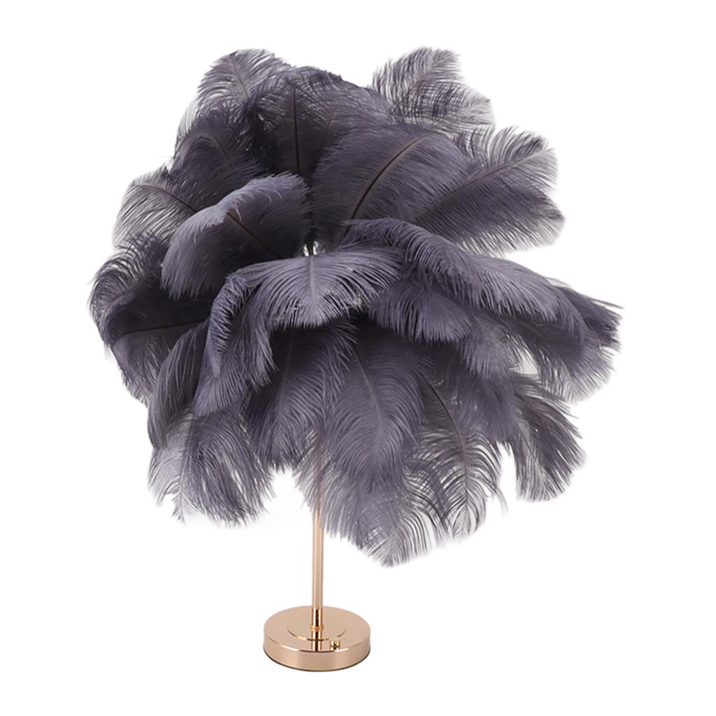 Ostrich Feather Table Lamp Rechargeable Modern Romantic Decoration Lamp Bedroom Bedside Lamp for