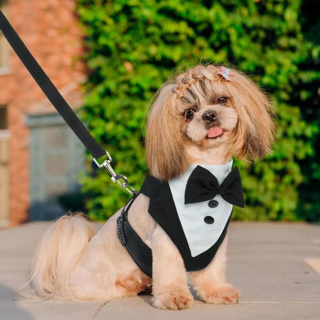 1 Adjustable Dog Wedding Tuxedo Formal Pet Wedding Tuxedo Dog and Cat Tuxedo Collar for Wedding Birthday Party (M)