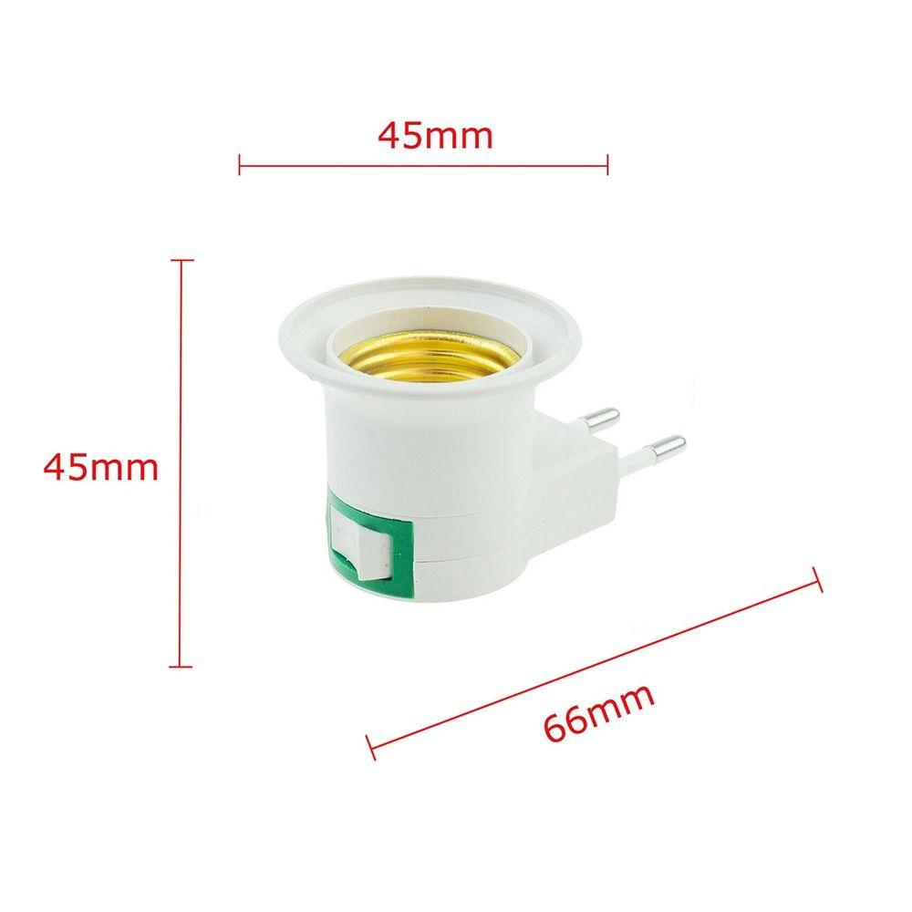 1Pcs Durable E27 Bulb Adapter LED Light EU Plug Lamp Base Holder Plastic with Power On-Off Control Switch Lamp