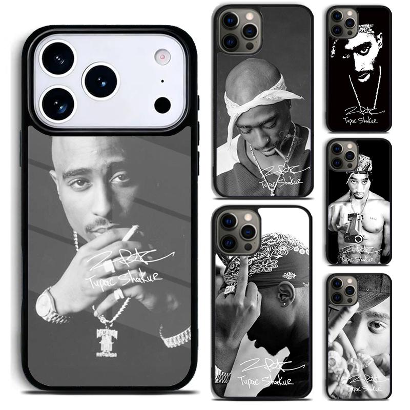 2Pac Tupac Shakur podepsaný Rap Rapper Pouzdro na telefon Pro iPhone 17 16 15 14 13 12 11 Pro Max Plus 17Air Měkké silikonové pouzdro