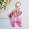 Gradient Pink Jewelry Letter Keyring Resin Letter Keychain with Fringe Butterfly DIY Bag Decoration Pendant Party Gift