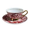 European Elegant Bone China Coffee Cups - Light Luxury Rose Design