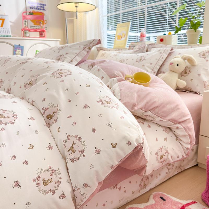 100% Cotton Luxury Floral Duvet Cover Set Boys Girls Single Comforter Cover Vintage Blue Plant Pattern Bedding with Pillowcase