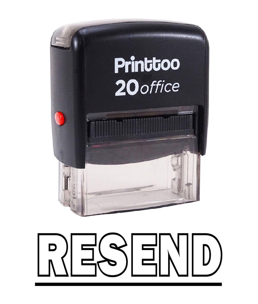 Printtoo Rubber Stamp RESEND Self Inking Office Stationary Custom