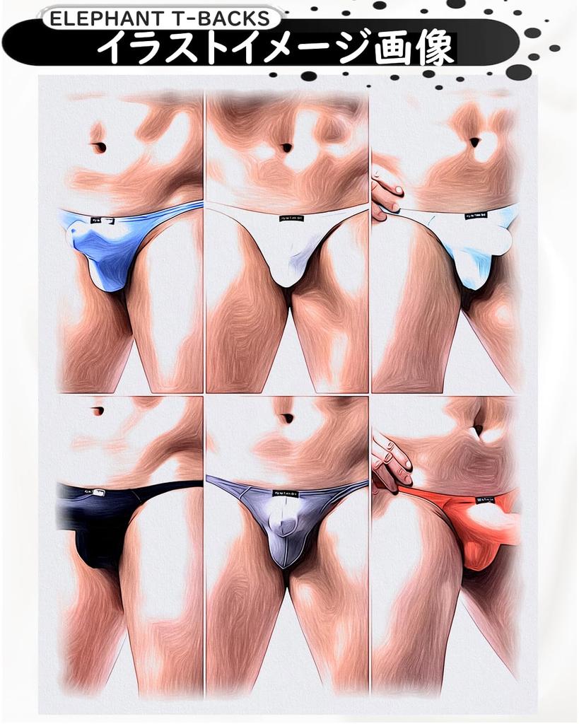 Heureux La Joie Comfortable and Sexy Bikini Panties with Full Frontal Coverage Sky Men's T-Back (L, Blue)