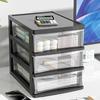 JOJAJU 1Pc Storage Box,Space-Saving Clear Drawer Organizer (2/3/4-Tier) Sort Office,Home,dormitory,Makeup, Pens, Jewelry