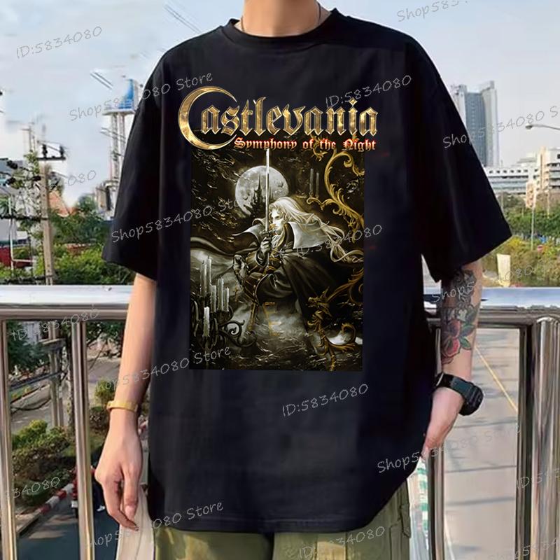 Fashion Castlevania Unisexs Street Cool TShirt Vintage Symphony of The Night T Shirt for Unisex Anime Castlevania Classic Tops