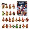 Acrylic Hanging Decorations Chicken Advent Calendar 2026 24 Days Christmas Countdown with 2D Flat Ornament Set Ornament Cartoon Pendant for