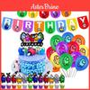 Game Us Among Balloon Cake Cupcake Topper Banner Birthday Party Decor Supplies