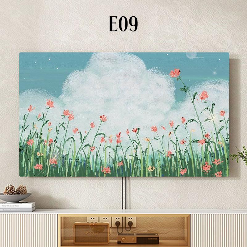 

Oil Painting Landscape Printed TV Dust Cover Elastic All Inclusive LCD Screen Cover 32-85 Inch Home Decor Hanging TV Hood for 32-39 inch TV