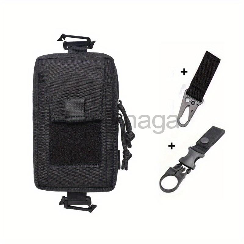 1000D Nylon Pouch with 2 Buckles Tactical Waist Fanny Pack For Outdoor Sports Hiking Backpack Phone Pocket Bag