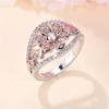 Süßer Damen Ring mit weißer Blume und rundem Zirkonstein, Roségold Farbe, Zierlich, Geschenk, Party, Hochzeits Schmuck für Frauen