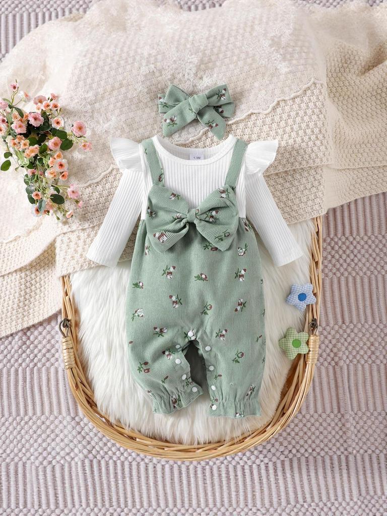 Podzim 2025 Roztomilá bílá košile s dlouhým rukávem a vícebarevným potiskem pro miminka, pro evropský a americký trh