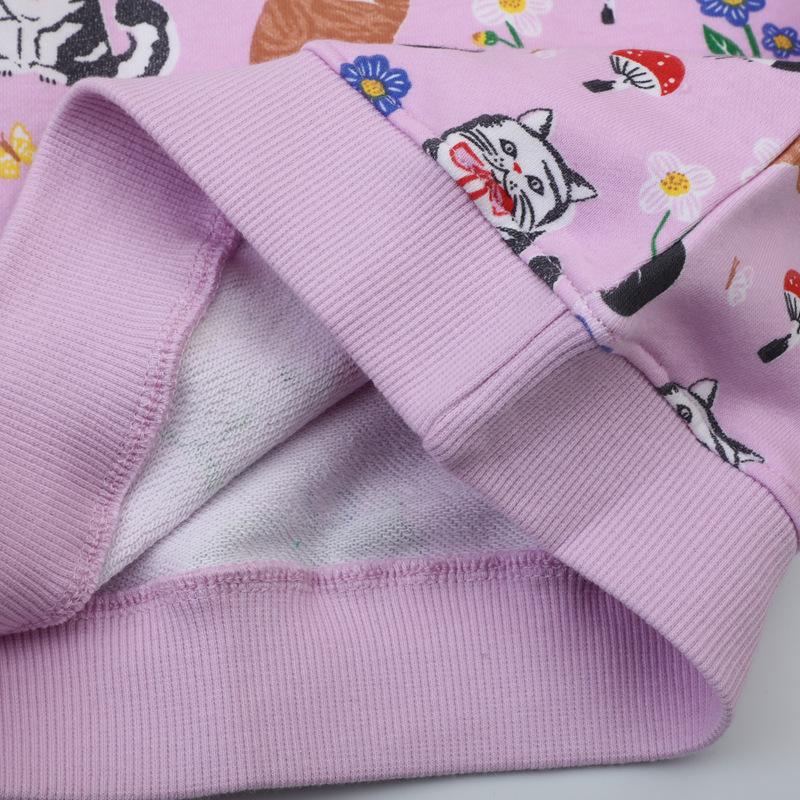 Autumn New Arrivals: Girls' Cartoon Print Pullover Hoodies