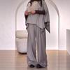 Gray Micro-pull Pants Children's 2025 New Ruffle Edge Apron-style Suit Pants, Thin Non-stick Leg Horn Trousers