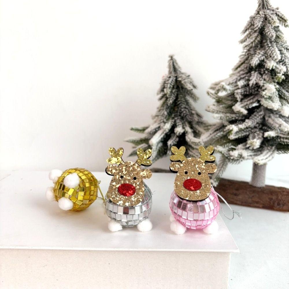 

Shatterproof Elk Disco Mirror Ball Ornament Home New Year Party Decors