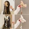 Korean Style Plush Bow Hair Clip with Tassel - Autumn/Winter Women's Hair Accessory