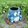 Swing Owl Resin Plant Pot with Drainage Hole Succulent Pots Creative Vase Gift for Women Mother Teacher