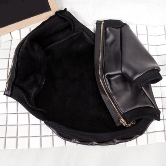 Yousheng Haustierjacke Reißverschluss Design Winddicht Mode Hund Kunstleder Jacke Mantel für Französische Bulldogge