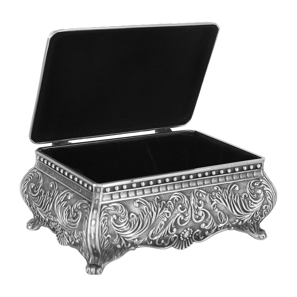 Metall Schmuckschatulle Rechteckige Aufbewahrungsbox für Schmuckstücke Vintage Schmuckschatulle für Frauen Mädchen Geburtstag Weihnachten