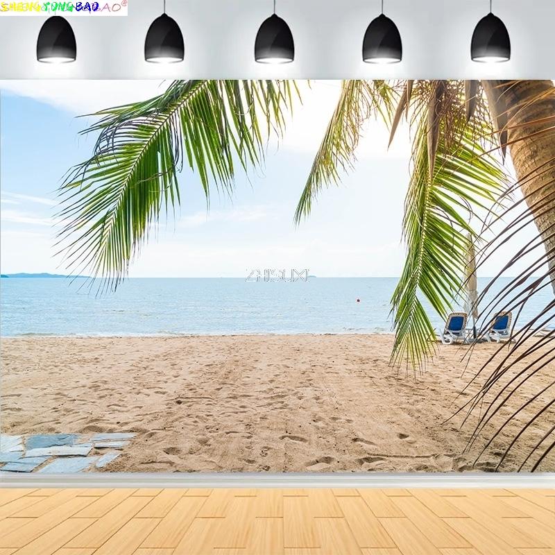 Beautiful Beach Sea Baltic Shore Line Photography Backdrops Sunny Summer Day Caribbean Holiday Photo Studio Background PO-06