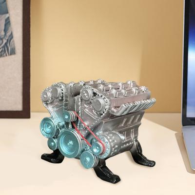 V8 Car Engine Model Realistic Resin 8-Cylinder Auto Engine Decoration Home Office Desktop Ornament Kids Science Learning Educational Toy