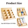 Wooden Greeting Card Display Stand 12 Grids Smooth Edges Greeting Card Rack DIY Simple Design PSA Card Display Stand