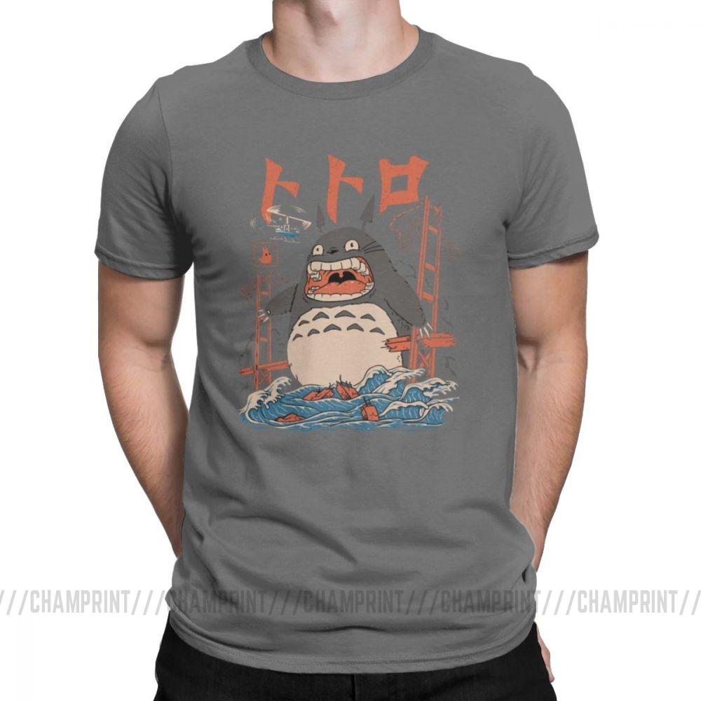 Novelty The Neighbor S Totoro Attack T Shirts Men Crewneck Cotton T Shirts Short Sleeve Tee