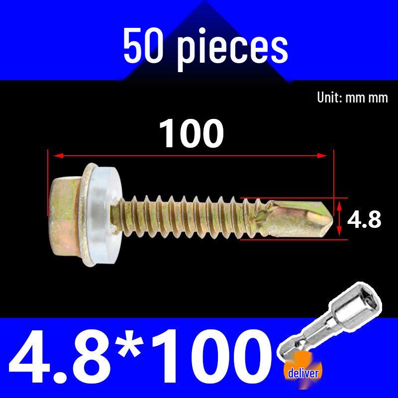 KI9S Stainless Steel Self-Drilling Hex Screw for Tile & Iron, M4