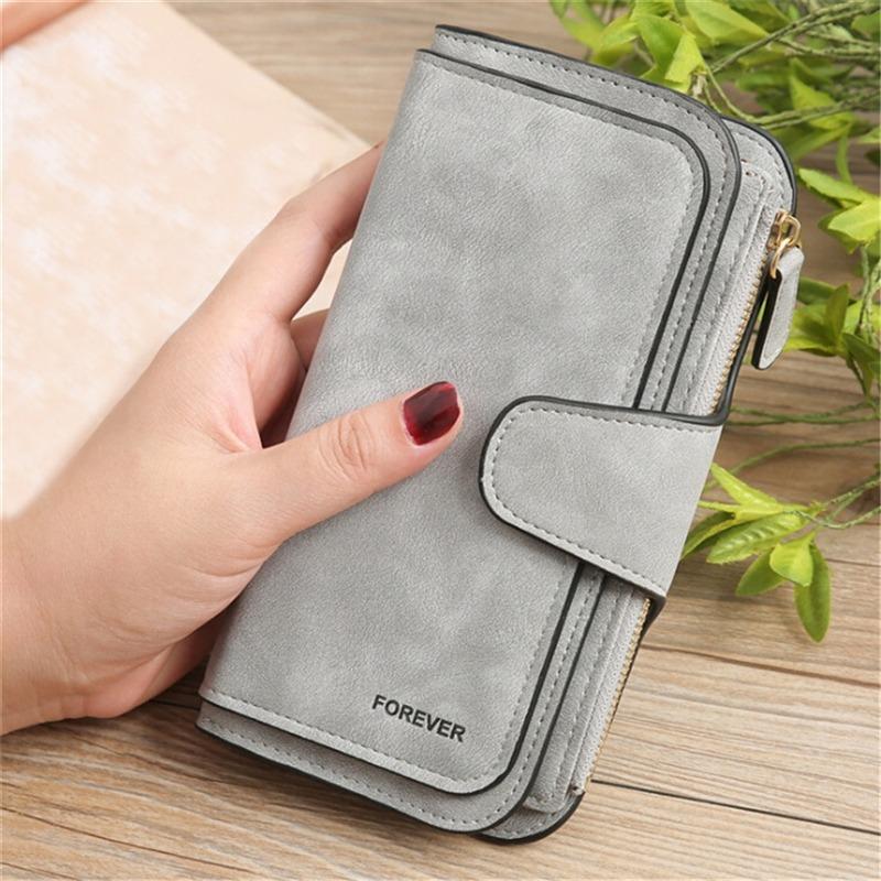 Women Fashion Matte Short Wallet PU Leather Zipper Hasp Frosted Ladies Purses Money Coin ID Card Holder Girls Cute Clutch