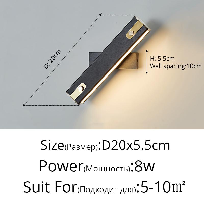 Moderní minimalistická LED nástěnná svítidla 350 stupňů nastavitelná otočná světla do podkroví ložnice nového domova interiérová dekorace osvětlení nástěnná svítidla