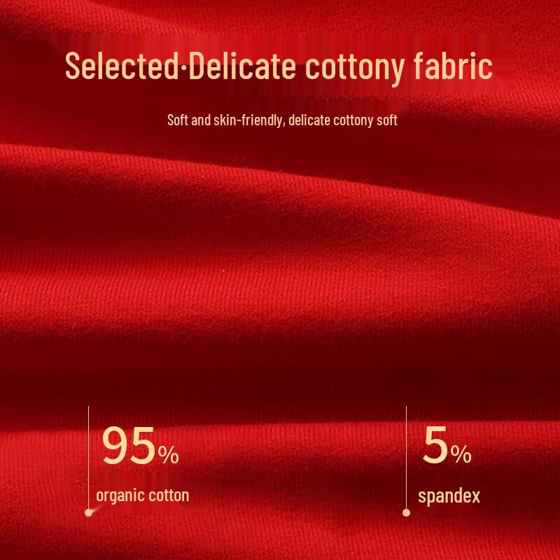 Langsha Women's Red Cotton Antibacterial Briefs