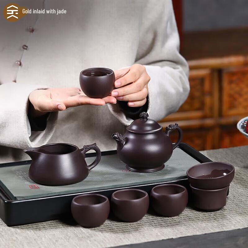 Fan Linqiang Pan-style Zisha Teapot Tea Set