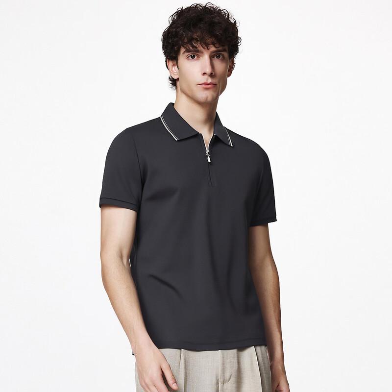 Men's 100% Cotton Half-Zip Polo T-Shirt