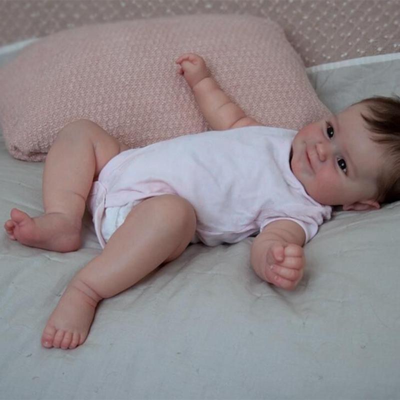 NPK 50cm Reborn Bebê Criança Menina Boneca De Pano Muito Macio Brinquedo De Pelúcia Real Real Toque Suave