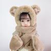 Children's Three-piece Hat Winter Cute Girl Scarf Gloves Integrated Hat Baby Plush Thickened Plush Warm