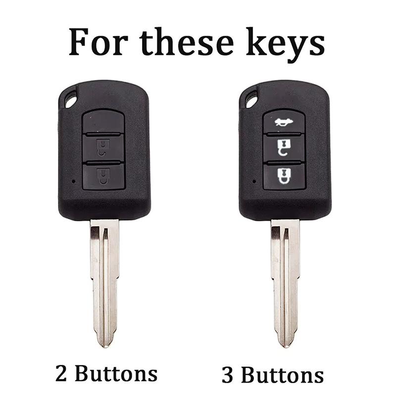 2 3 Button Zinc Alloy Leather Car Key Cover Is Suitable For Mitsubishi Eclipse Cross Outlander Sport Mirage G4 Lancer Keychains